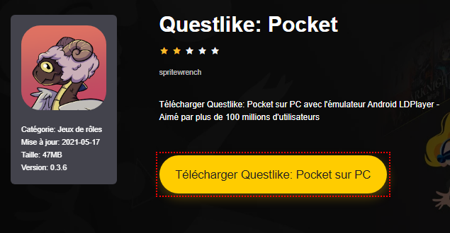 Installer Questlike: Pocket sur PC 