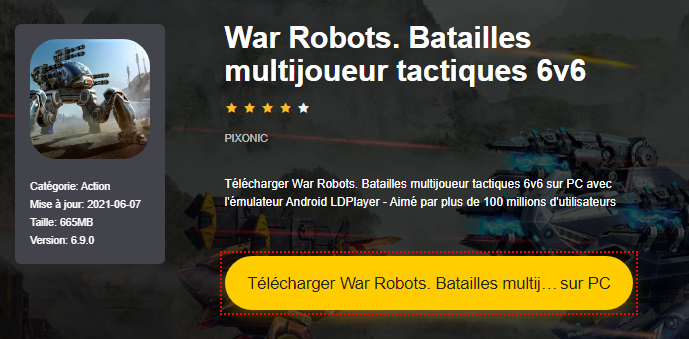 Installer War Robots. Batailles multijoueur tactiques 6v6 sur PC 