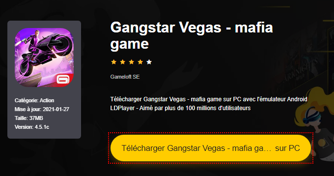 Installer Gangstar Vegas - mafia game sur PC 
