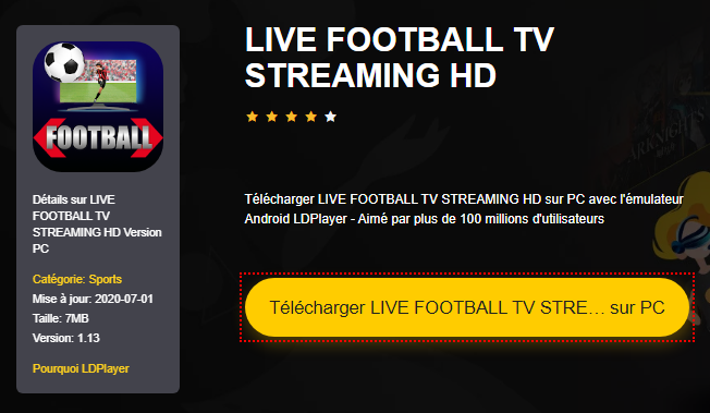 Installer LIVE FOOTBALL TV STREAMING HD sur PC 