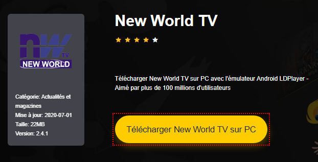 Installer New World TV sur PC 