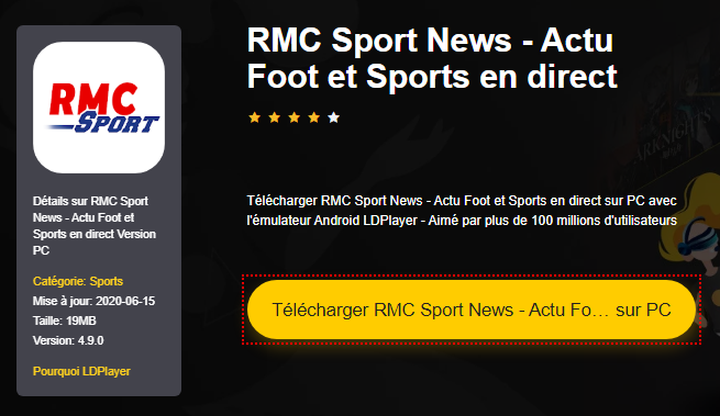 Installer RMC Sport News - Actu Foot et Sports en direct sur PC 