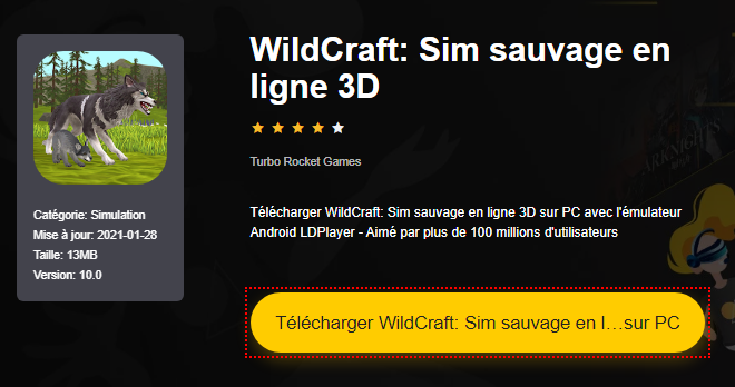 Installer WildCraft: Sim sauvage en ligne 3D sur PC 