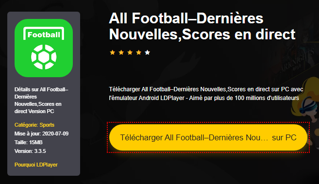 Installer All Football–Dernières Nouvelles,Scores en direct sur PC 