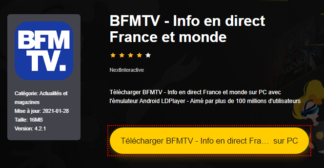 Installer BFMTV - Info en direct France et monde sur PC 