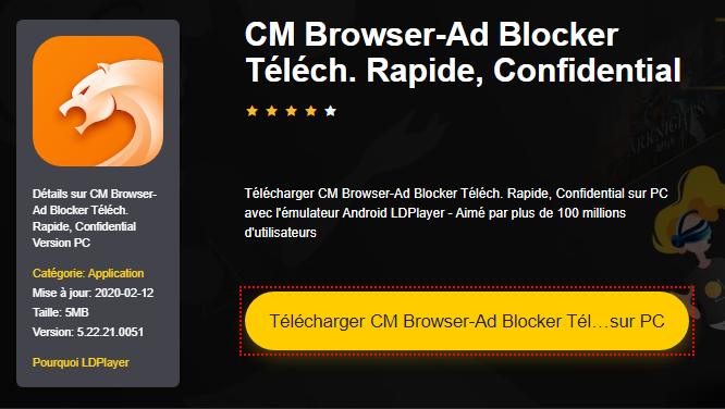 Installer CM Browser-Ad Blocker Téléch. Rapide, Confidential sur PC 