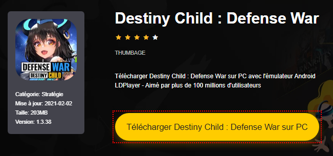 Installer Destiny Child : Defense War sur PC 