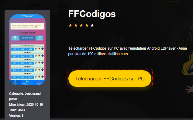 Installer FFCodigos sur PC 