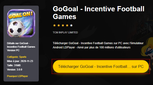 Installer GoGoal - Incentive Football Games sur PC 