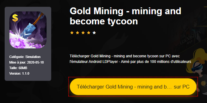 Installer Gold Mining - mining and become tycoon sur PC 
