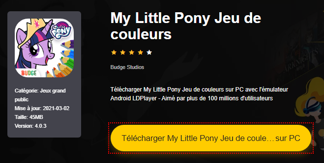 Installer My Little Pony Jeu de couleurs sur PC 