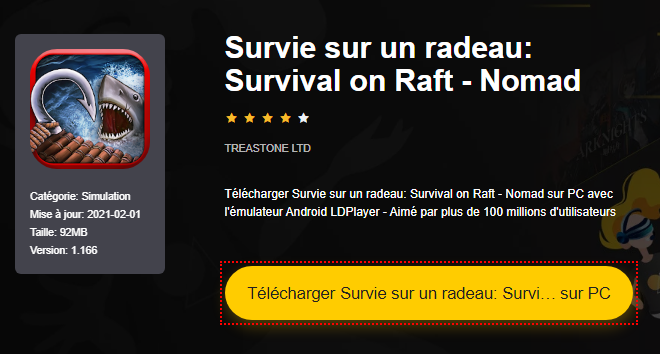 Installer Survie sur un radeau: Survival on Raft - Nomad sur PC 