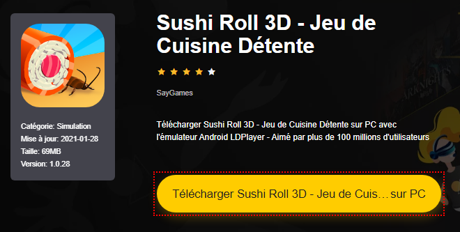 Installer Sushi Roll 3D - Jeu de Cuisine Détente sur PC 