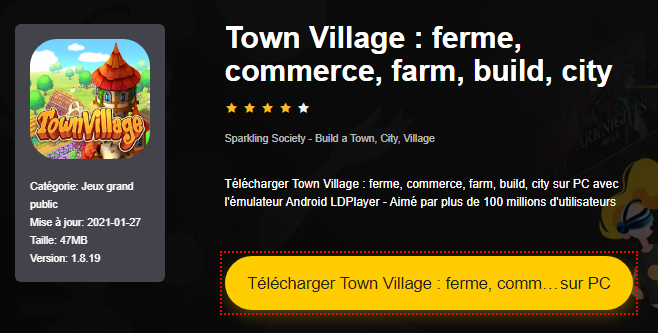 Installer Town Village : ferme, commerce, farm, build, city sur PC 